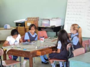 Children working on projects