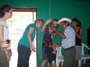 Weighing children in Santiago