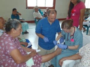 Foot check and nail cutting at Diabetes clinic